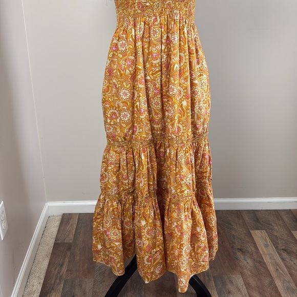 o.p.t. Tuckernuck OPT Daphne Midi Dress Smocked Floral Square Neck Puff Sleeve S - Picture 4 of 16